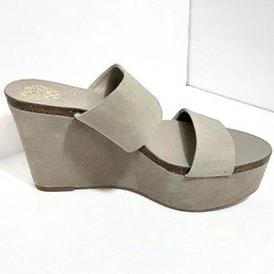 Vince Camuto Varenia Leather Strap Open Toe Wedge Platform Sandals US 9